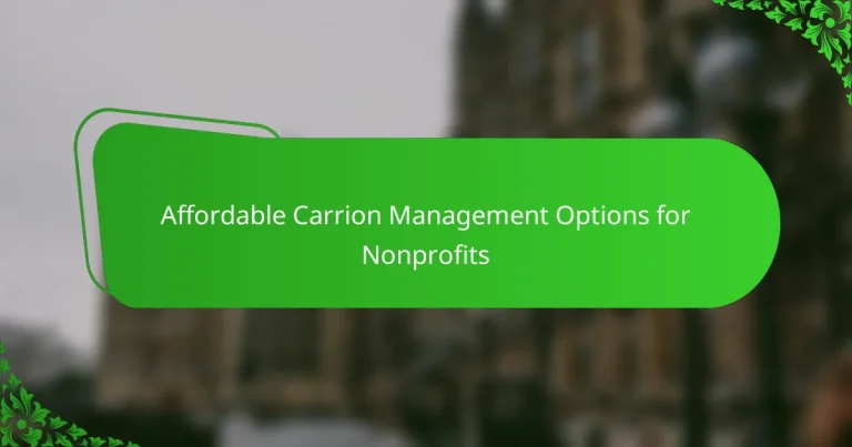 Affordable Carrion Management Options for Nonprofits