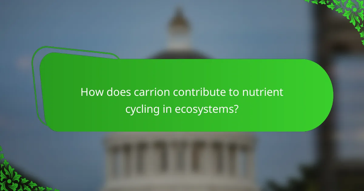 How does carrion contribute to nutrient cycling in ecosystems?