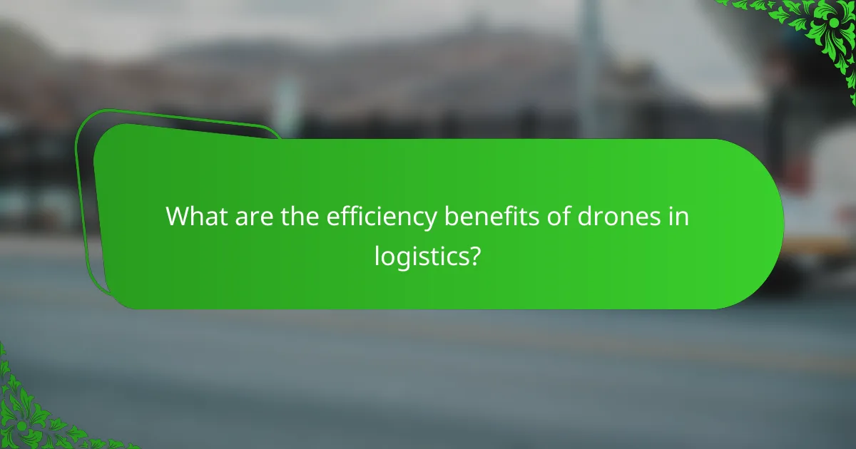 What are the efficiency benefits of drones in logistics?